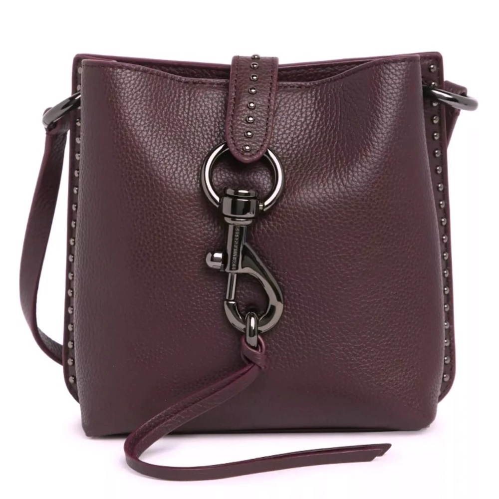 REBECCA MINKOFF-CURRANT-MEGAN MINI FEED WITH STUDS-CROSSBODY BAG-LEATHER-